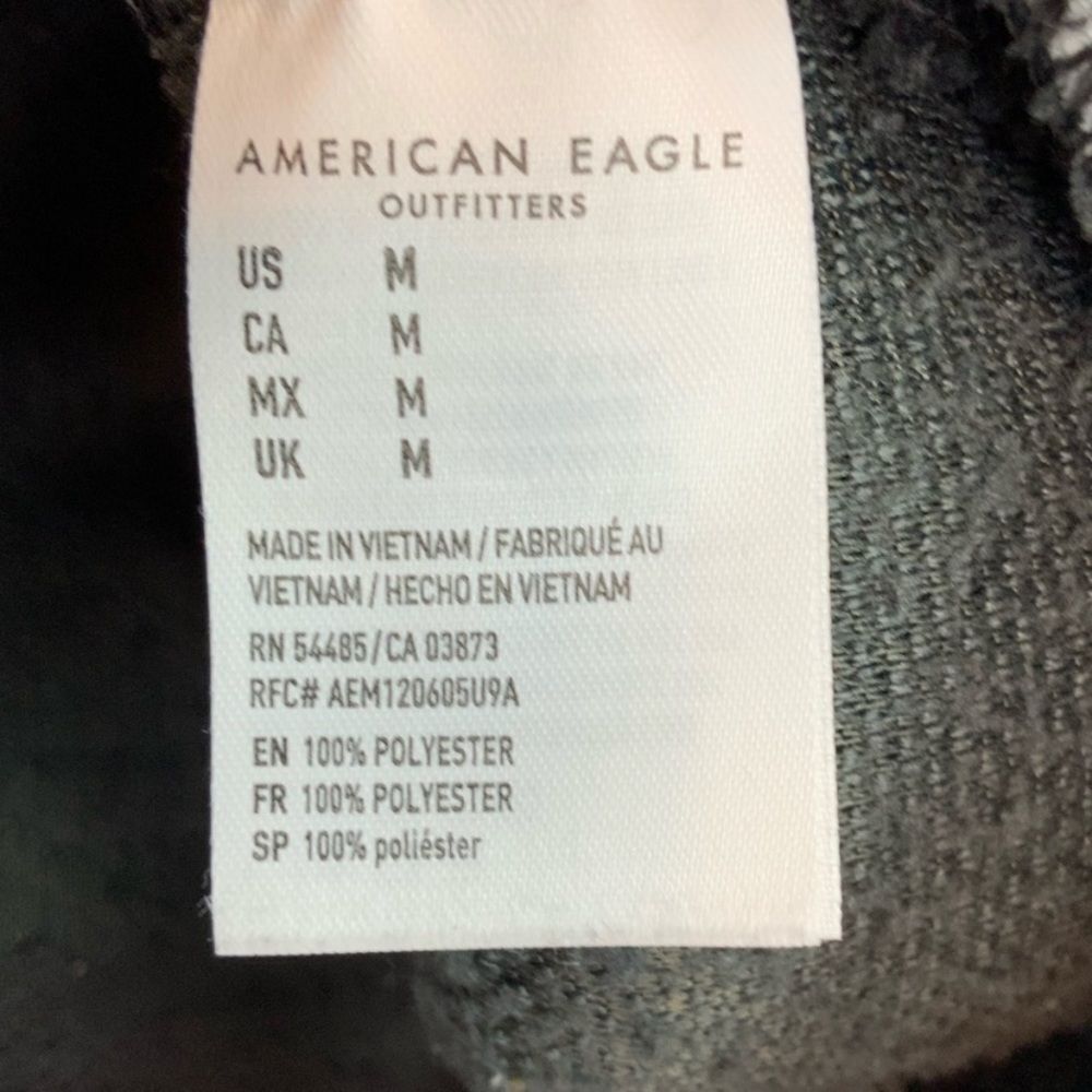 American Eagle Outfitter Grey Fuzzy Teddy Sherpa M - Picture 10 of 13